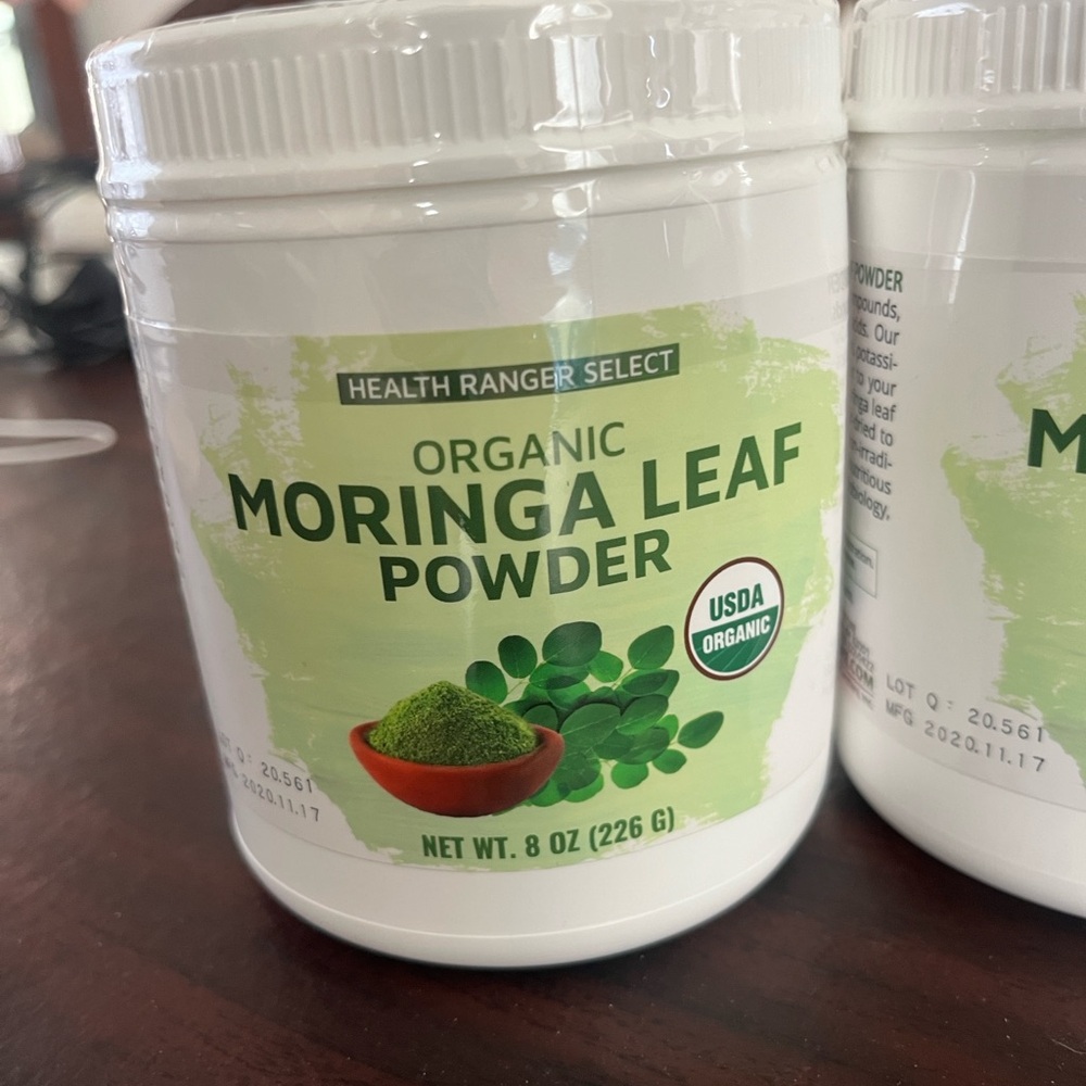 3 tubs of Organic moringa leaf powder by health ranger select